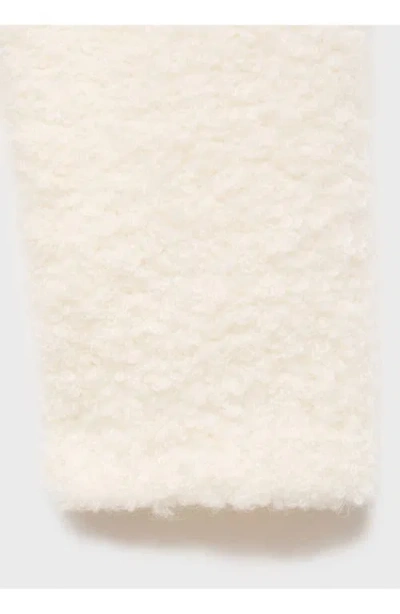 Mango Bouclé-effect Pyjama Sweater Ivory White In White