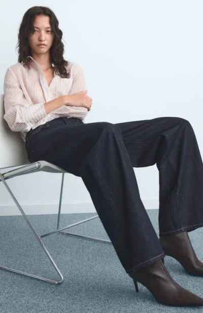 Mango Women's Wide Leg Mid-rise Jeans In Blue