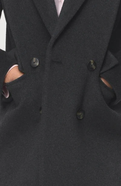 Mango Double Breasted Coat In Gray