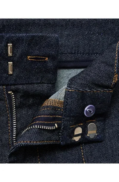 Mango Women's Stitching Detail High-waisted Culotte Jeans In Blue