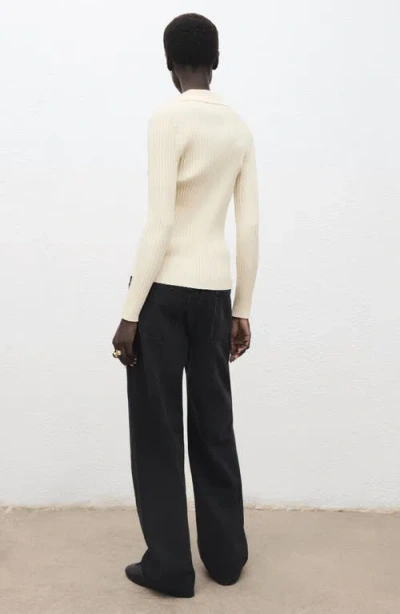 Mango Mid-rise Barrel Jeans Black Denim In Black