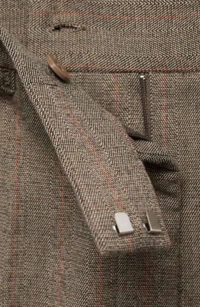 Mango Pinstripe Ankle Pants In Gray