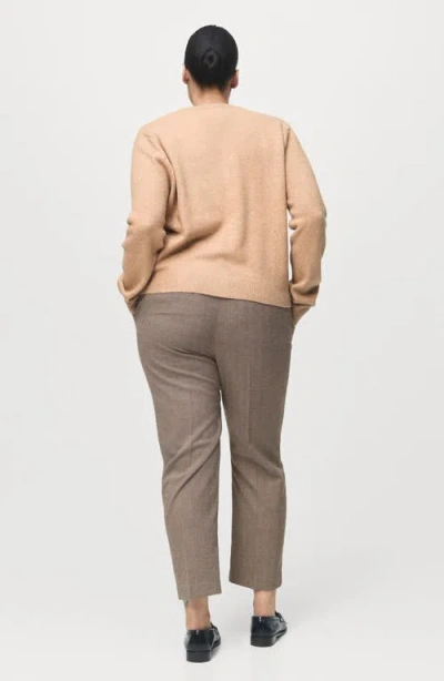 Mango Pinstripe Ankle Pants In Gray