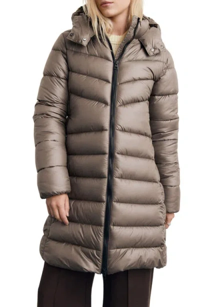 Mango Women's Hood Quilted Coat In Brown