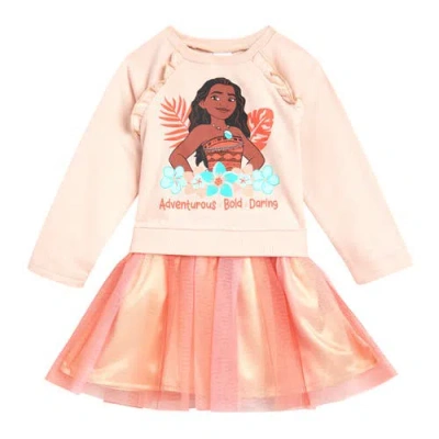 Disney Long Sleeve Tulle Dress In Pink