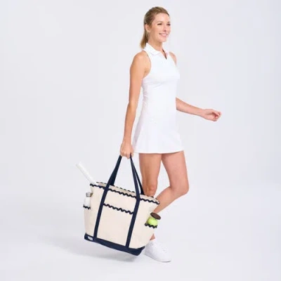 Ame & Lulu Scalloped Tennis Tote In White