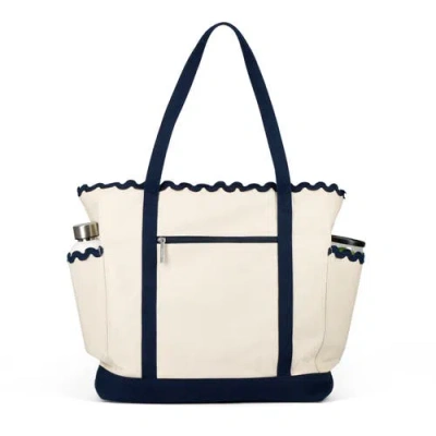 Ame & Lulu Scalloped Tennis Tote In White