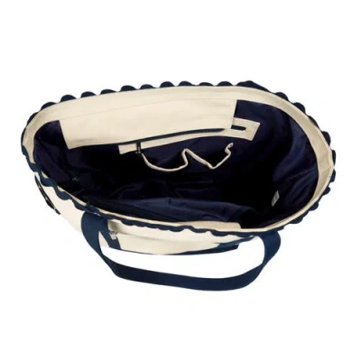 Ame & Lulu Scalloped Tennis Tote In White