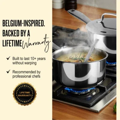 Alva Maestro Ceramic Nonstick Cookware Set In Metallic