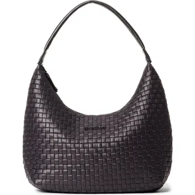 Mz Wallace Medium Woven Nylon Shoulder Bag In Black