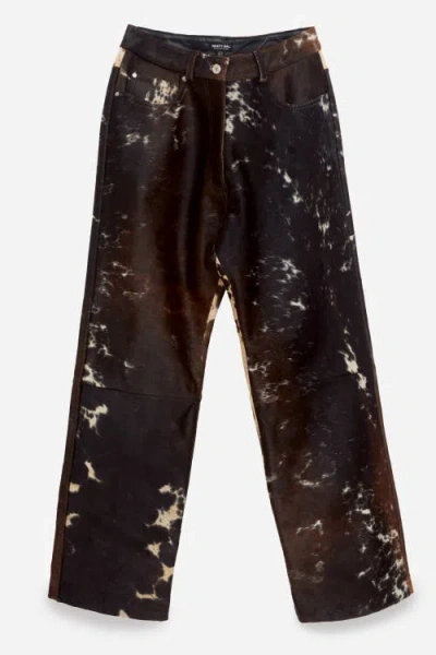 Nasty Gal Limited Cow Hide Leather Pants In Brown