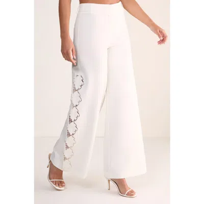 Nasty Gal Cutwork Side Tailored Wide Leg Pants In Gray