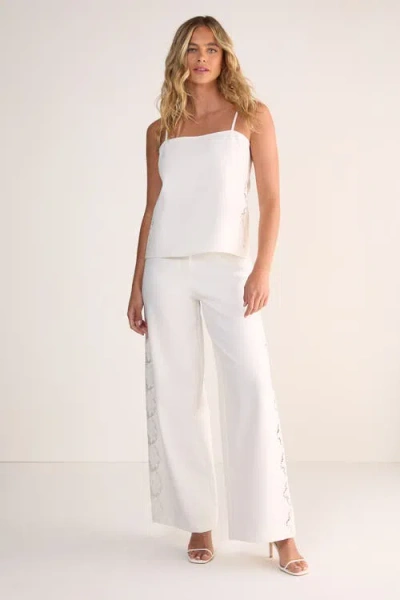 Nasty Gal Cutwork Side Tailored Wide Leg Pants In Gray