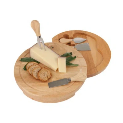 True Camembert Cheese Board & Tool Set In Brown