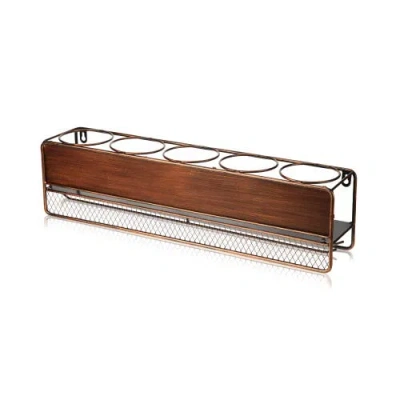 True Rustic Wine Shelf In Brown