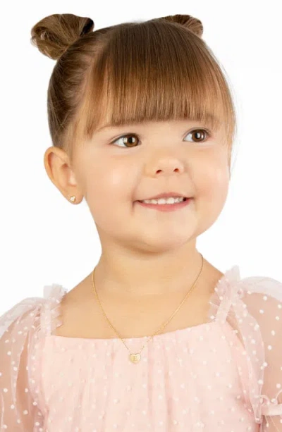 Tiny Blessings 14k Gold Mini Sliding Heart & Engraved Initial 12-14" Necklace In Gold