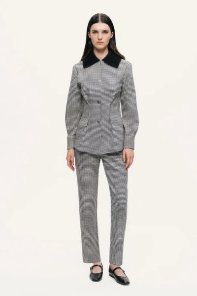 Nocturne Corset-back Checked Sculpted Shirt In Multi