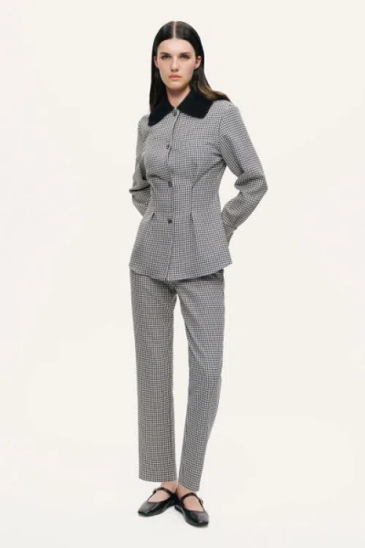 Nocturne Corset-back Checked Sculpted Shirt In Multi