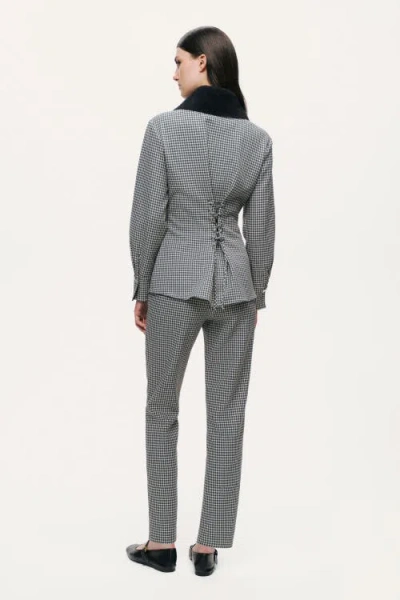 Nocturne Corset-back Checked Sculpted Shirt In Multi