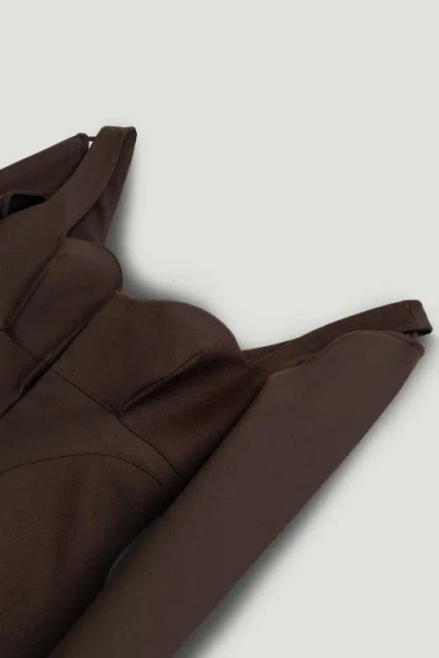 Nocturne Cut-out Sweetheart Corset Top In Brown