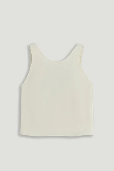 Nocturne Minimalist Sleeveless Crepe Top In White