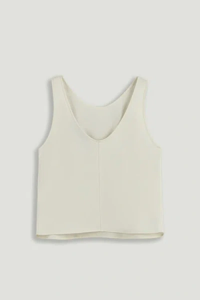 Nocturne Minimalist Sleeveless Crepe Top In White