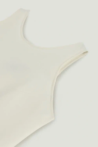 Nocturne Minimalist Sleeveless Crepe Top In White