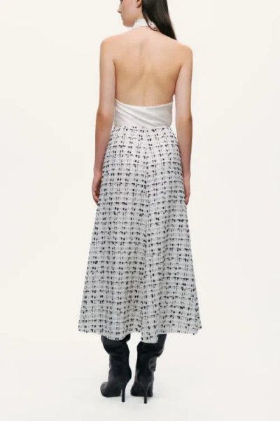 Nocturne Patterned A-line Midi Skirt In White