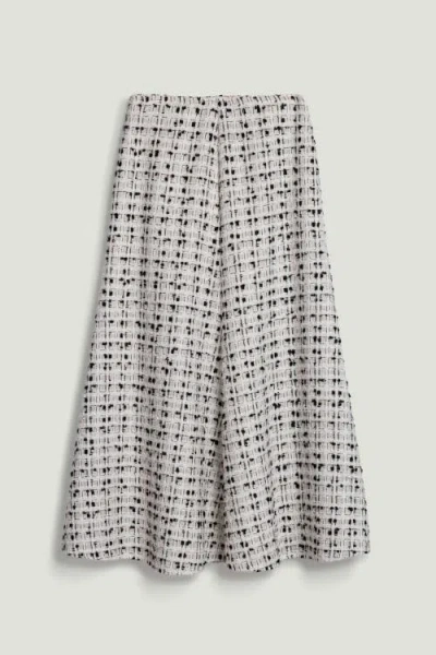Nocturne Patterned A-line Midi Skirt In White