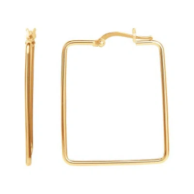 Hot Silver Sterling Silver Yellow Flash Plated Hoop Earrings In Gold