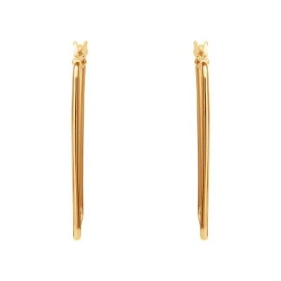 Hot Silver Sterling Silver Yellow Flash Plated Hoop Earrings In Gold