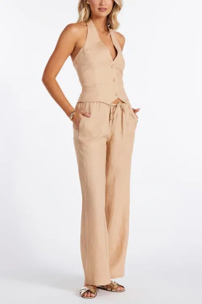 Bishop + Young Positano Drawstring Pant In Golden In Brown