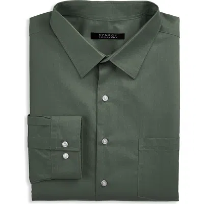 Synrgy By Dxl Performance Heather Dress Shirt In Green
