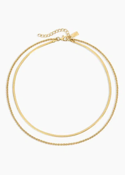 Electric Picks Twice As Nice Double Necklace In Gold