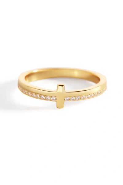 Mint & Lily Let God Be In Control Golden Cross Ring