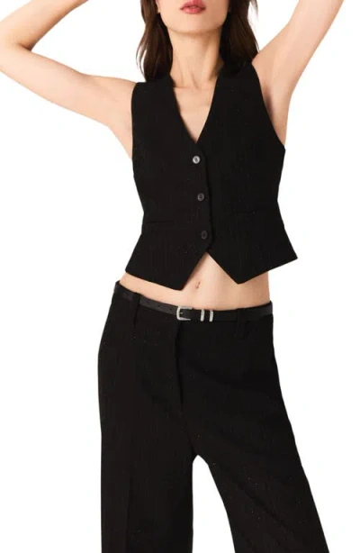 Maje Lanoir Embellished Sleeveless Jacket In Black