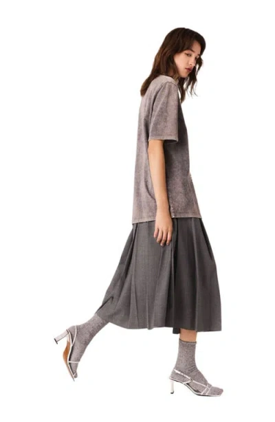 Maje Womens Grey Celine Dion Graphic-print Cotton T-shirt In Gray