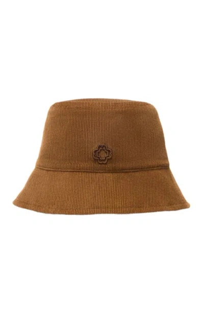 Maje Womens Brown Reversible Corduroy And Faux-shearling Bucket Hat In Burgundy