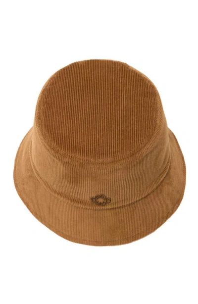 Maje Womens Brown Reversible Corduroy And Faux-shearling Bucket Hat In Burgundy