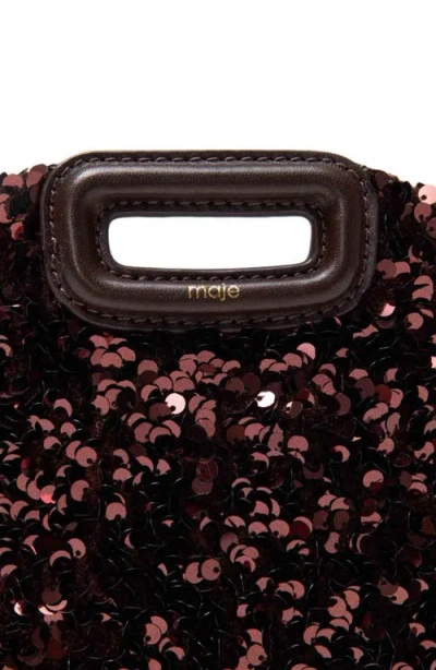 Maje Womens Miss M Mini Sequin-embellished Shoulder Bag Brown In Brown