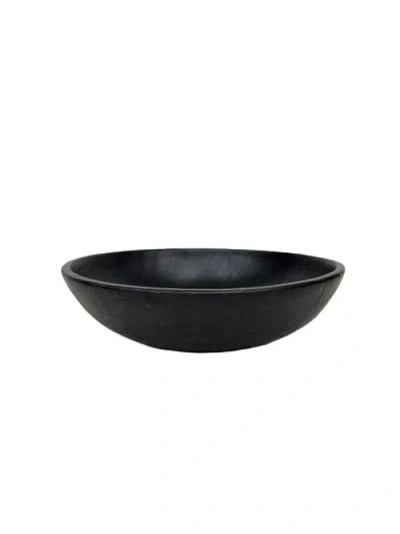Nimmit Longpi Black Stone Pottery Hand Made Serving Bowl In Black