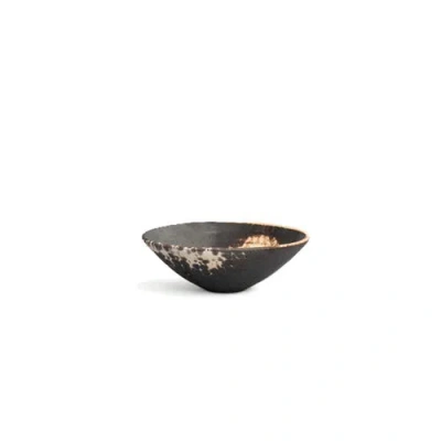 Nimmit Raku Handmade Serving Bowl In Black