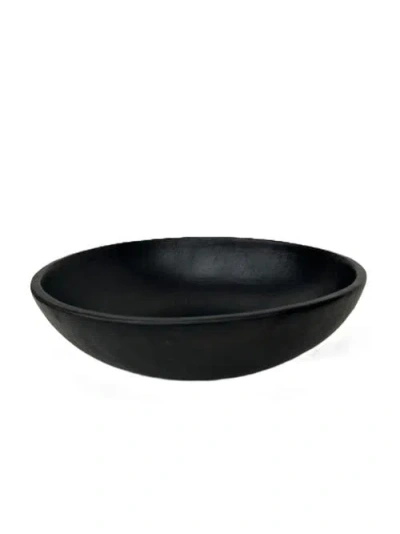 Nimmit Longpi Black Stone Pottery Hand Made Serving Bowl In Black