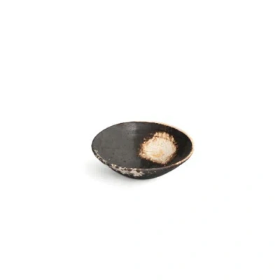Nimmit Raku Handmade Serving Bowl In Black