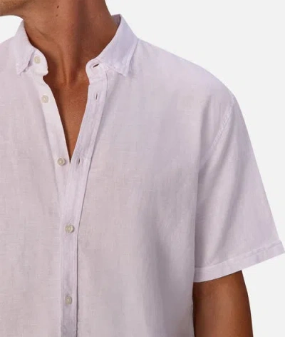 Industrie Australia The Tennyson Linen Blend Short Sleeve Shirt In White