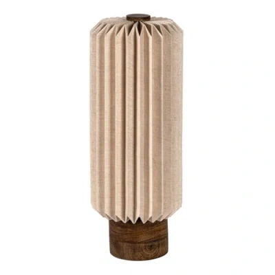 Jonathan Y Banks Modern Minimalist Paper Pleated Column Accent Led Table Lamp In Brown