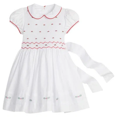 Little English Kids' Holly Smocked Claiborne Dress In Red