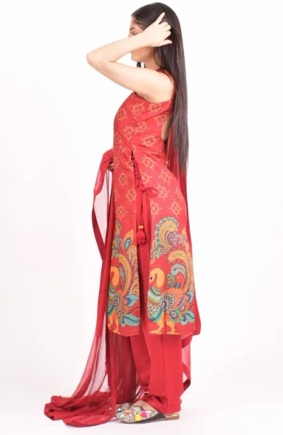 Raas Noel Silk Salwar Kameez In Red