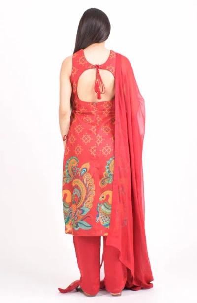 Raas Noel Silk Salwar Kameez In Red
