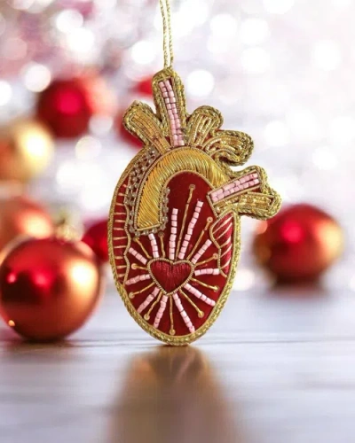 Pillowpia Human Heart Ornament In Red